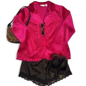 rare vtg y2k Pink satin girly femme preppy coquette spring